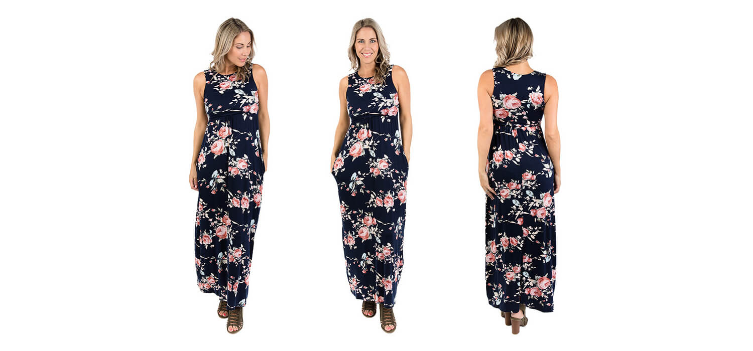 Silver Icing Navy Floral Maxi