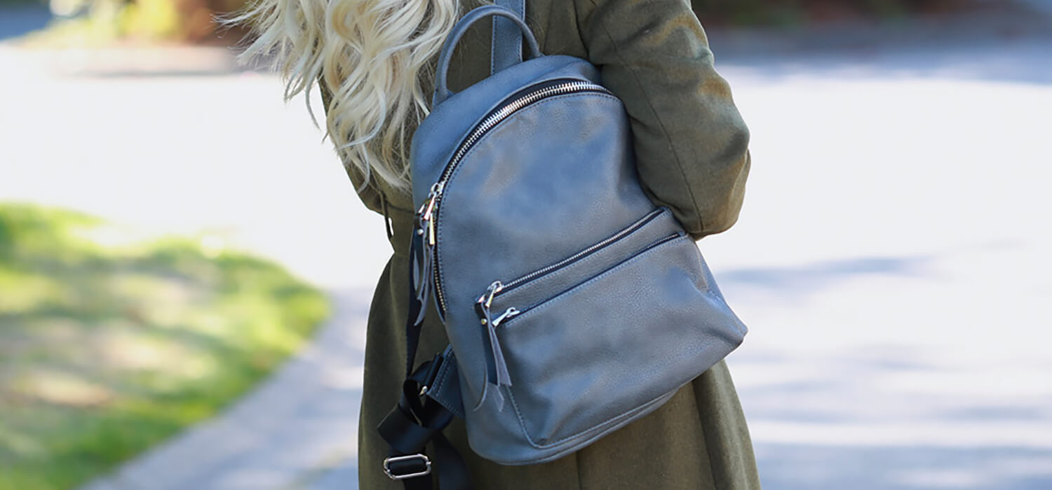 Silver Icing Carry On Faux Leather Backpack