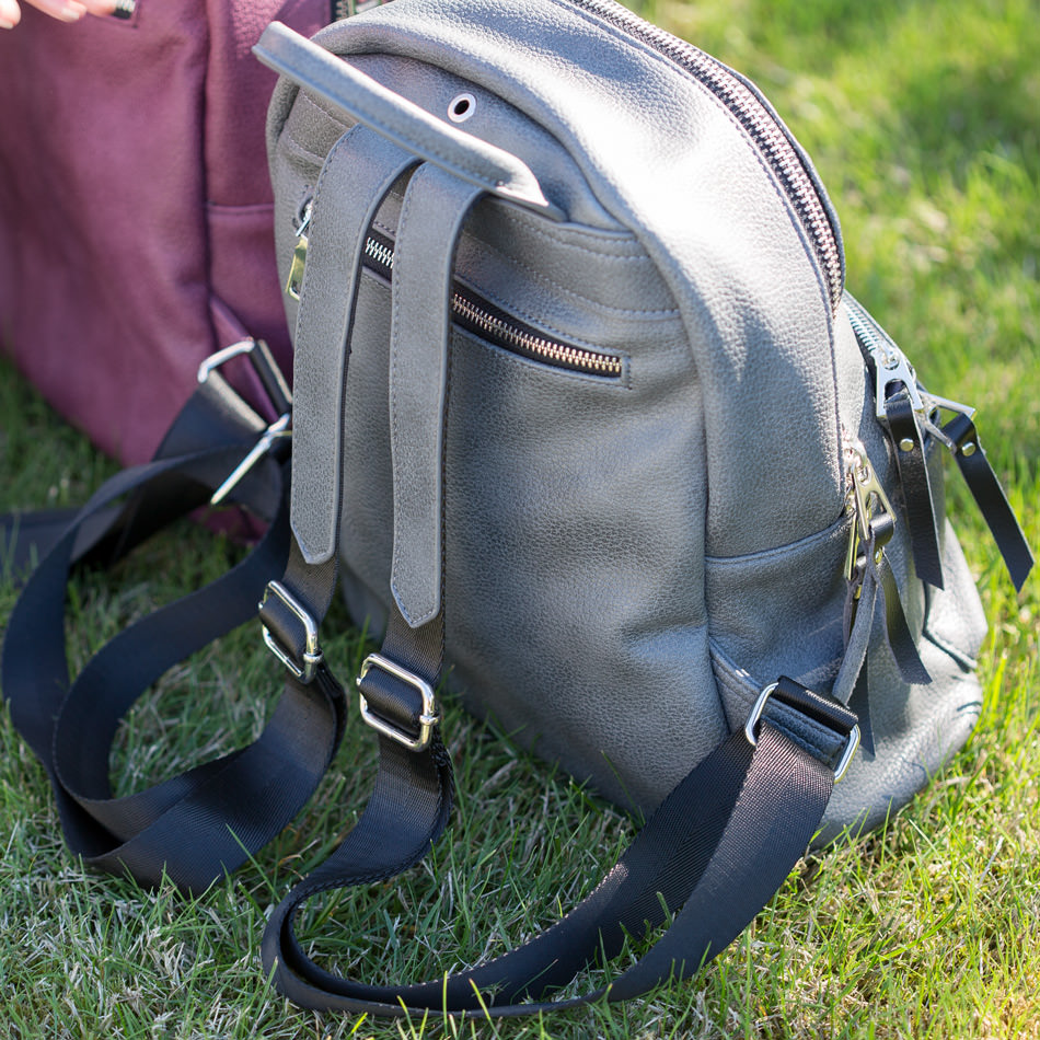 Silver Icing Carry On Faux Leather Backpack