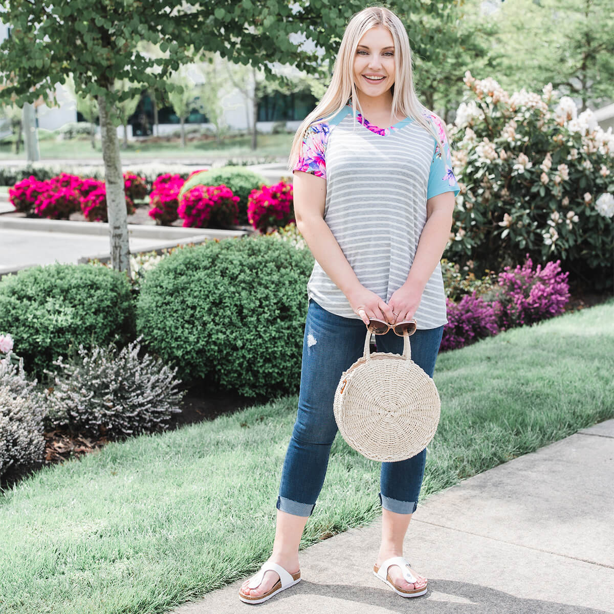 Silver Icing Name It to Win Spotlight: Floral Striped Tee