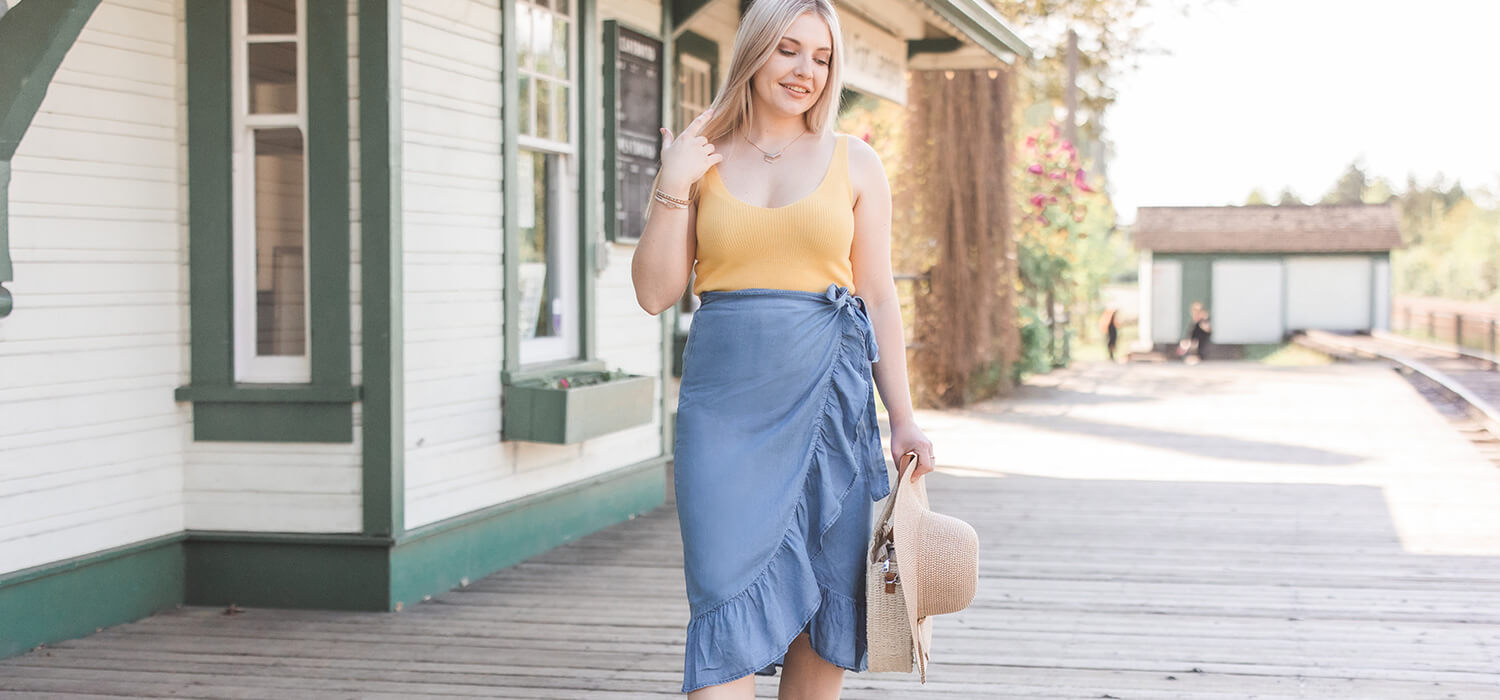 Silver Icing Chambray Skirt