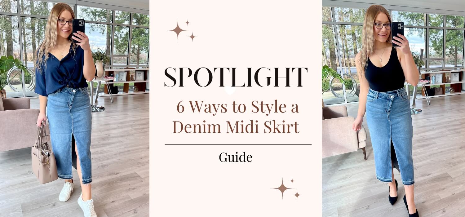 Silver Icing 6 Ways to Style a Denim Midi Skirt