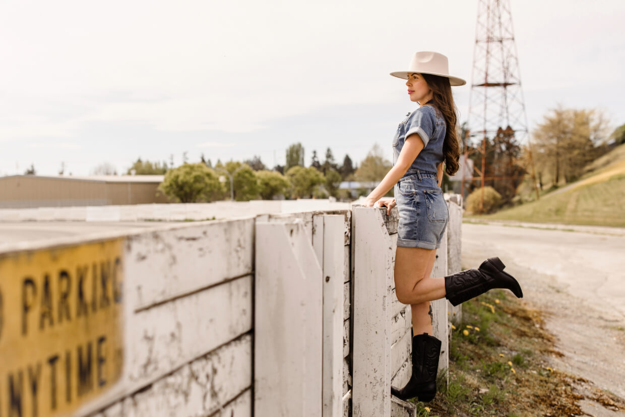 Silver Icing Caption This Spotlight: Judy Blue Denim Romper