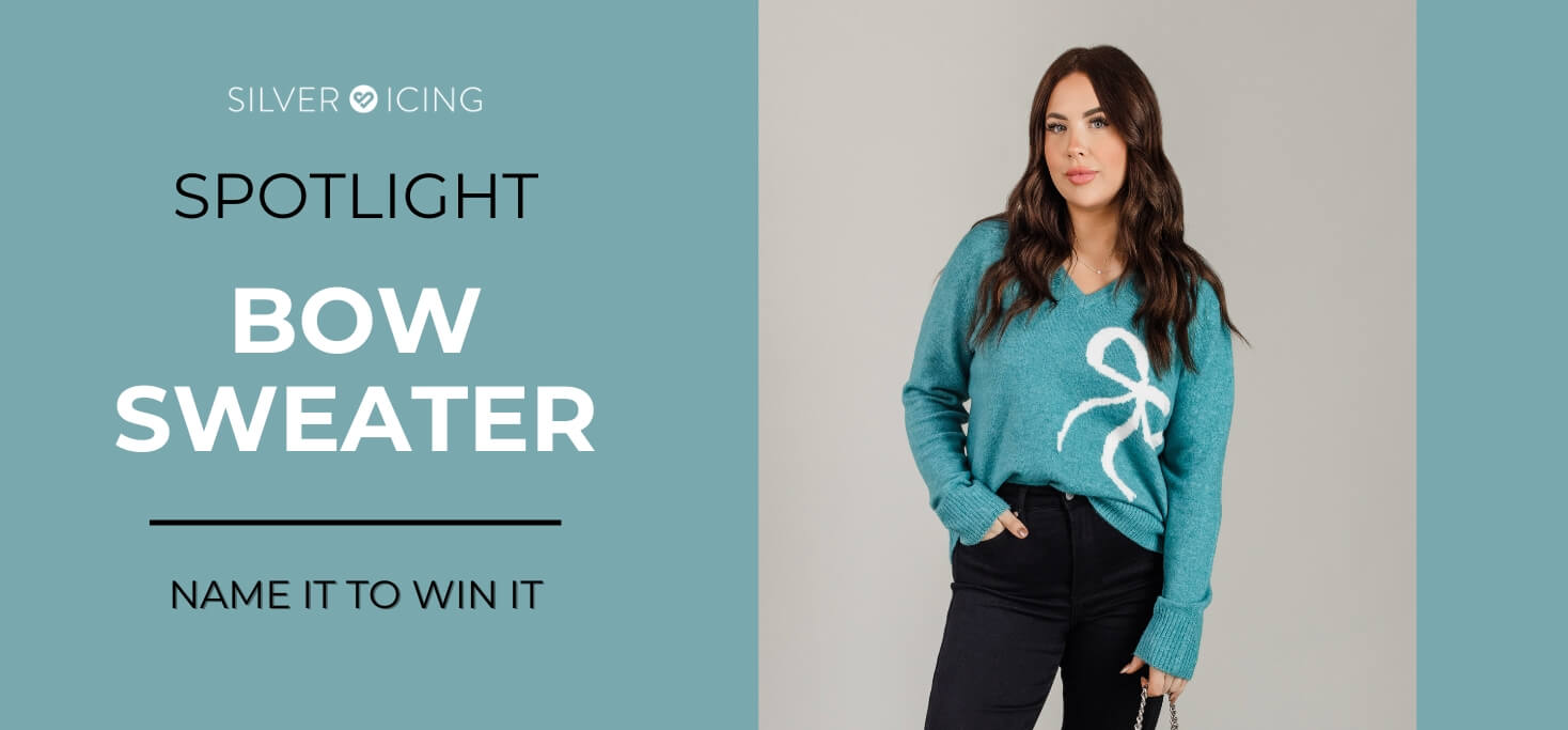 Silver Icing Bow Sweater