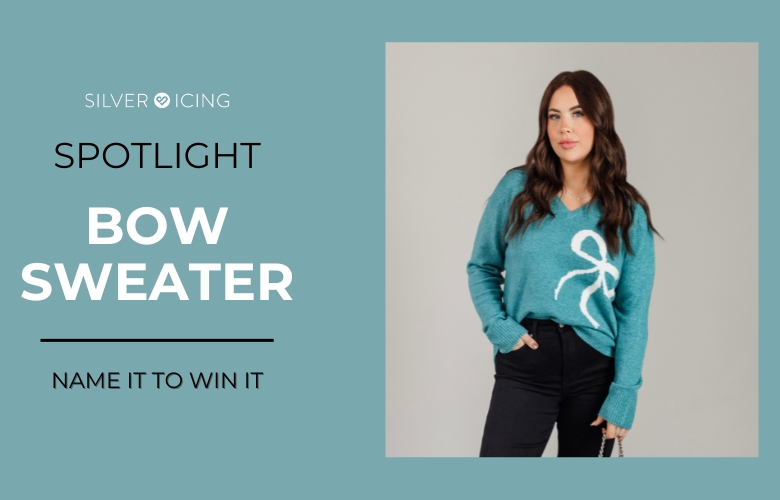 Silver Icing Bow Sweater