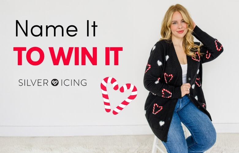 Silver Icing Candy Cane Cardigan