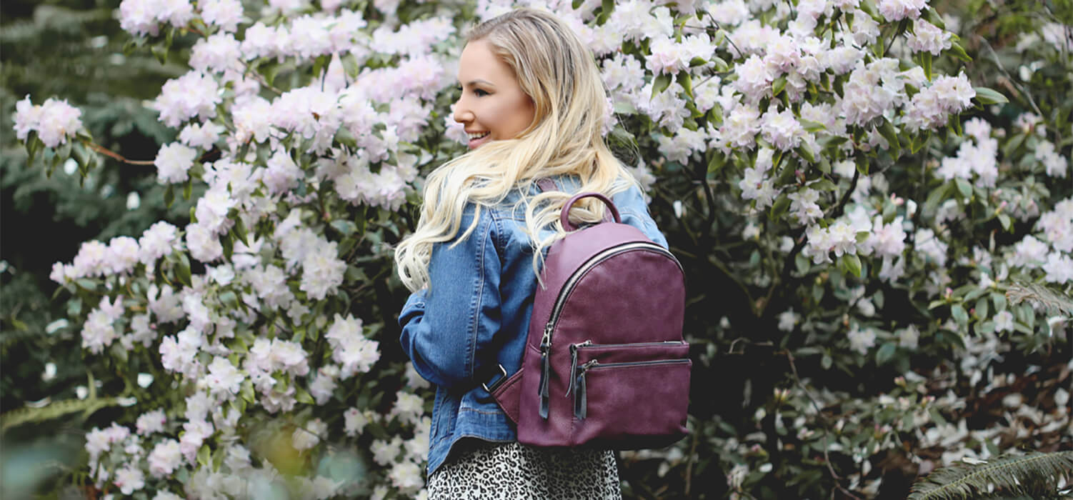 How to Wear a Faux Leather Backpack